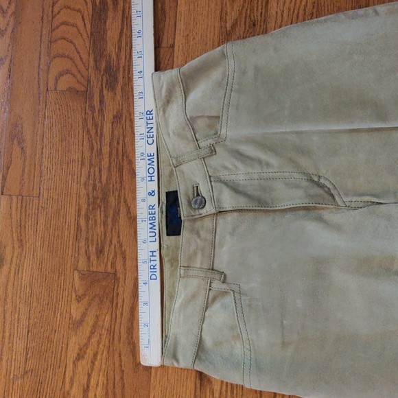 Vintage JouJou Skins Genuine Suede Pistachio Green Straight Leg Pants Size 5/6 - Picture 12 of 15